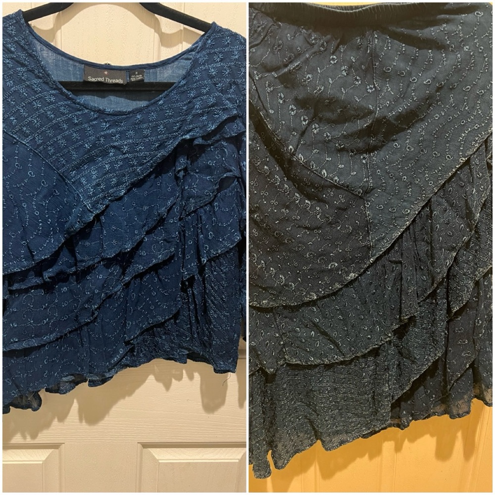 Vintage Sacred Threads‎ Skirt and Shirt Set